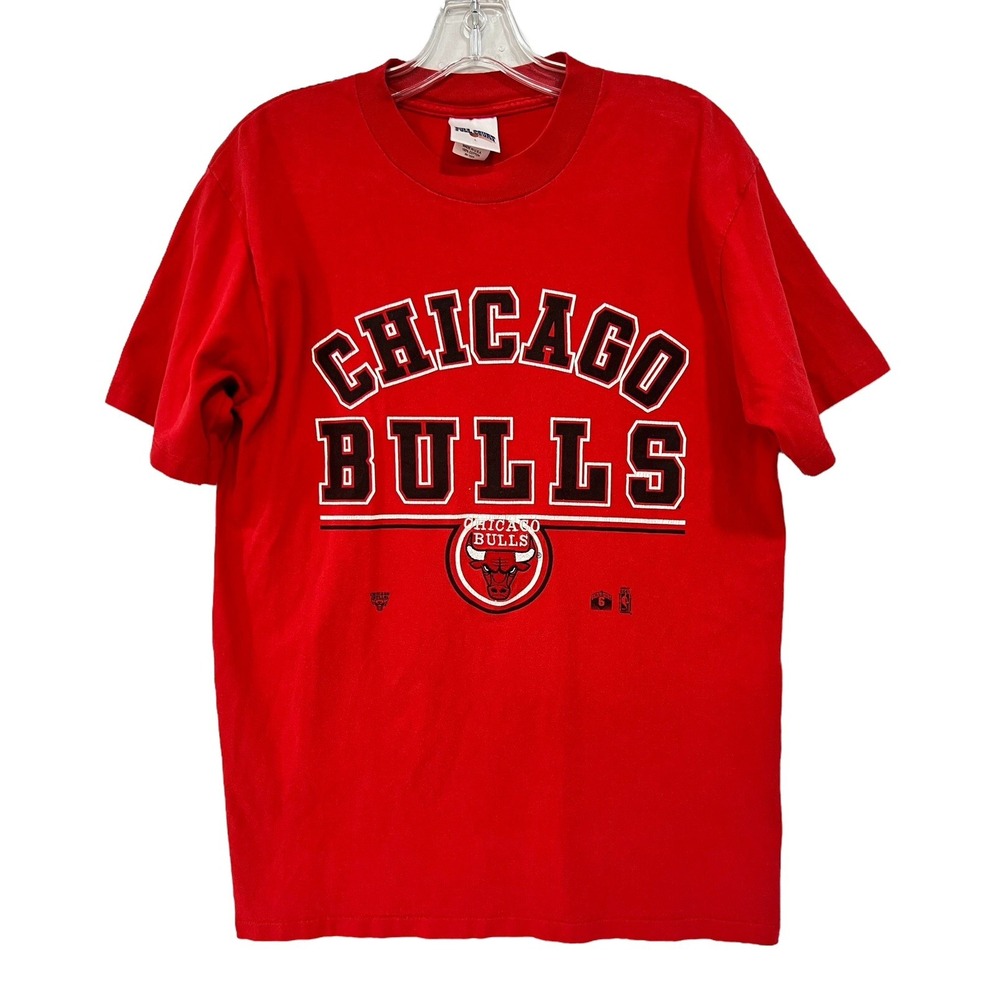 Vintage Full Court CHICAGO BULLS T-Shirt SINGLE STITCH MADE IN USA Size L - Read